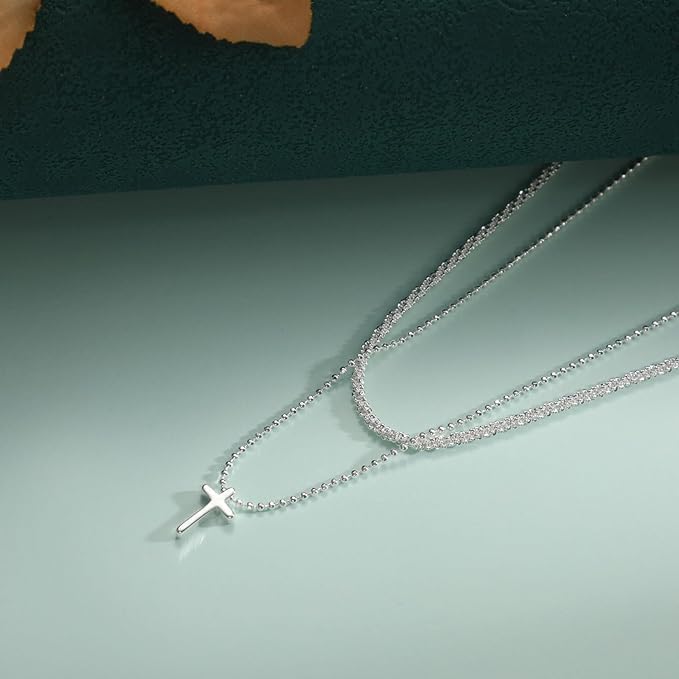 VIROMY Gold Cross Necklace for Women 14K Gold Plated Cute Sidways Cross Pendant Choker Necklaces Simple Trendy Everyday Jewelry for Women - Image 5